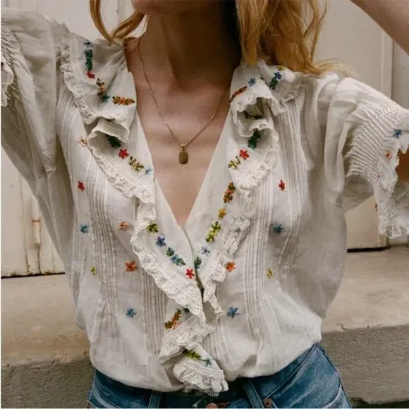 Doen Hettie Top in Sea Salt M - Picture 7 of 12